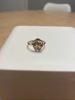 14k yellow Gold And diamond Women's horse Head Ring Size 6